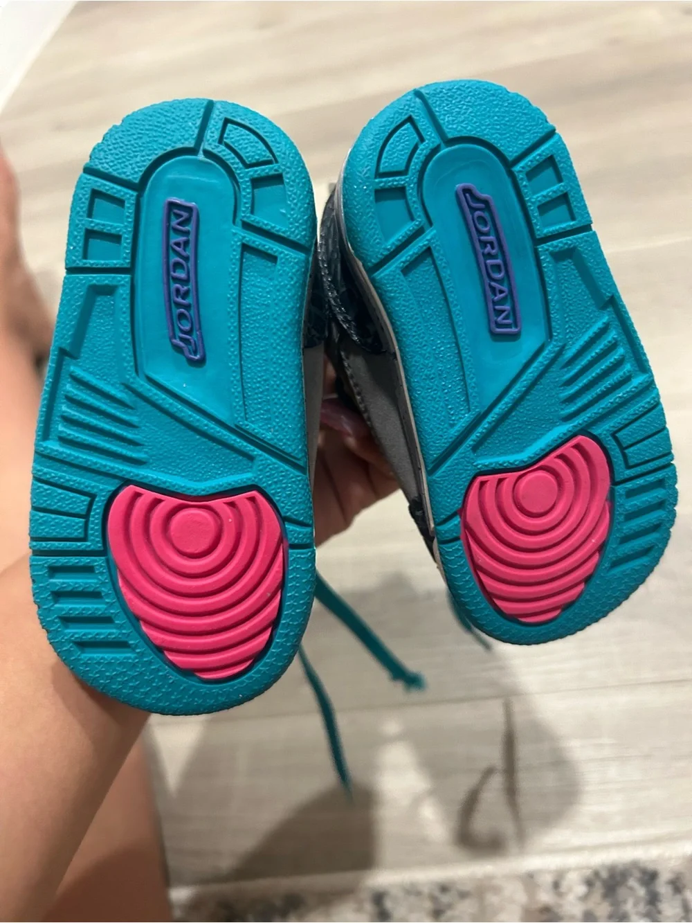 Jordan Kids High-Top Sneakers in Teal & Gray